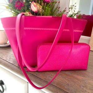 Talbots pink purse and wallet